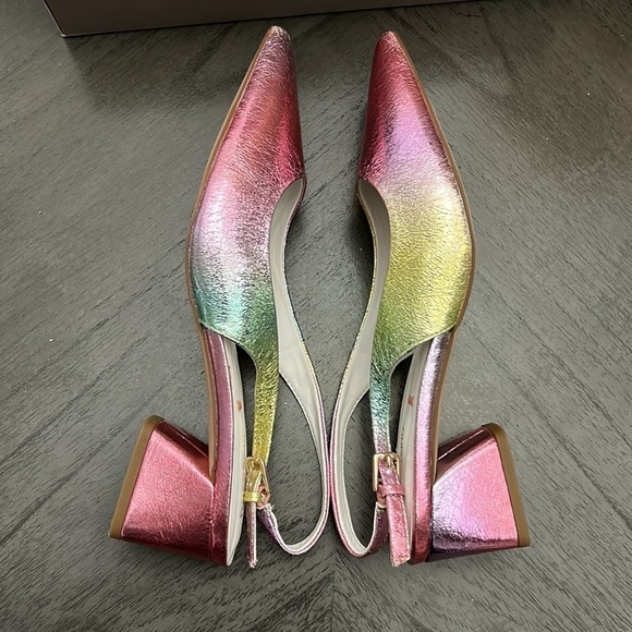 FRANCO SARTO Racer Womens Buckle Pointed Toe Slingback Heels - Picture 10 of 13